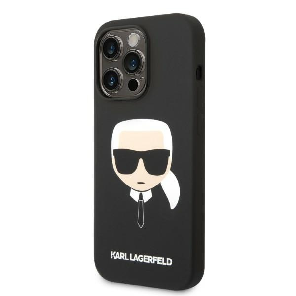 Karl Lagerfeld KLHMP14LSLKHBK iPhone 14 Pro 6.1" hartcase schwarz/schwarz Silikon Karl`s Head MagSafe